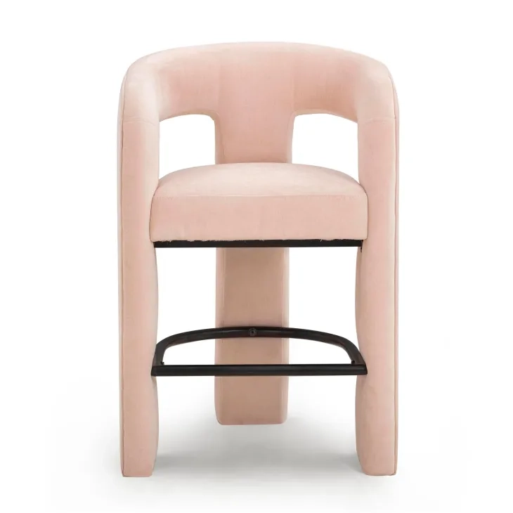 Malone Blush Performance Fabric Upholstered Counter Height Stool