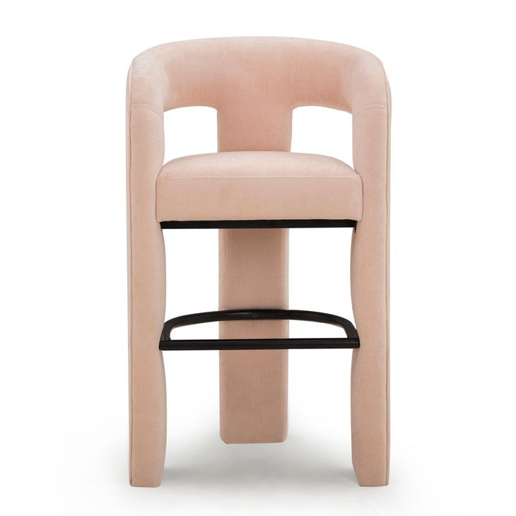 Malone Blush Performance Fabric Upholstered Bar Stool