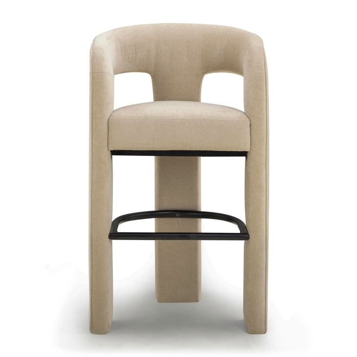 Malone Taupe Performance Fabric Upholstered Bar Stool