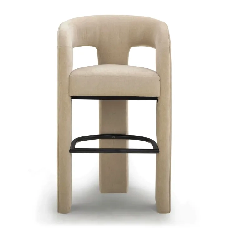 Malone Taupe Performance Fabric Upholstered Bar Stool