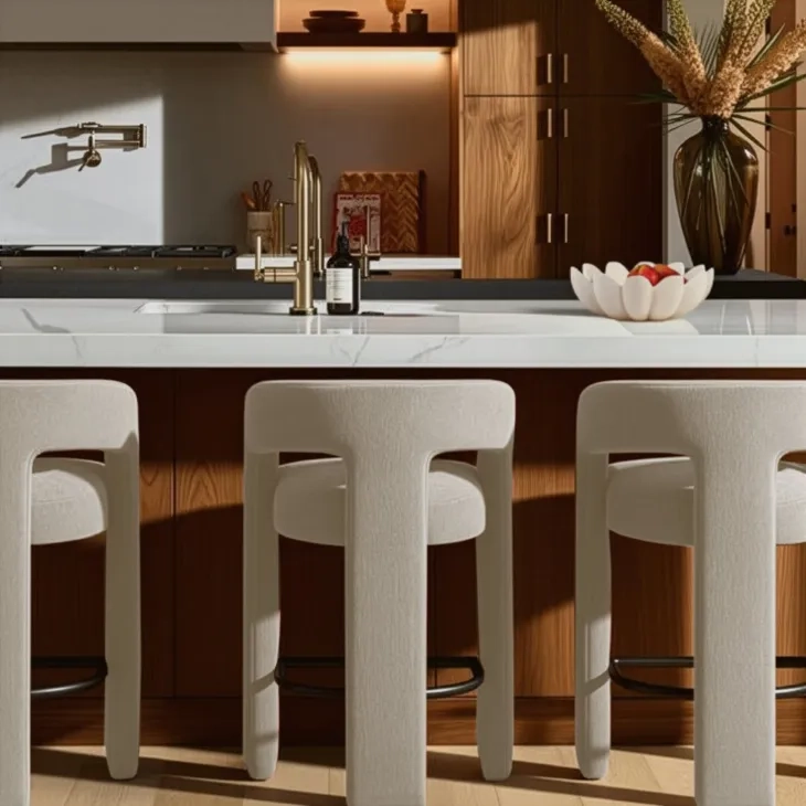 Malone Taupe Performance Fabric Upholstered Bar Stool