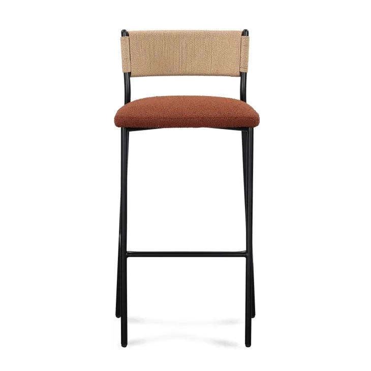 Celine Maroon Performance Fabric Upholstered Bar Stool