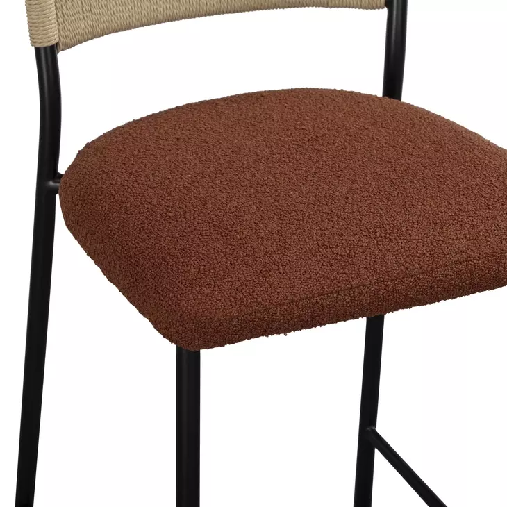 Celine Maroon Performance Fabric Upholstered Bar Stool