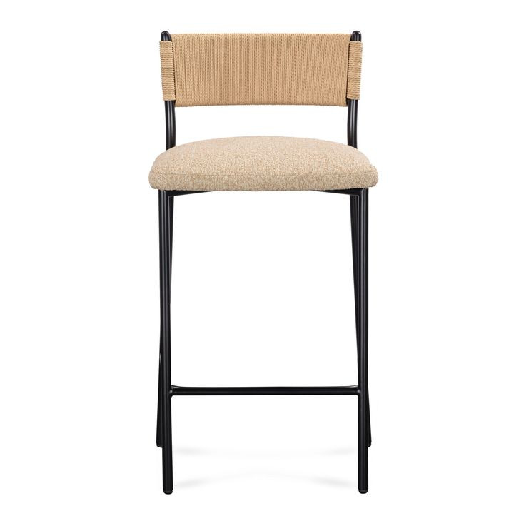 Celine Tan Performance Fabric Upholstered Bar Stool