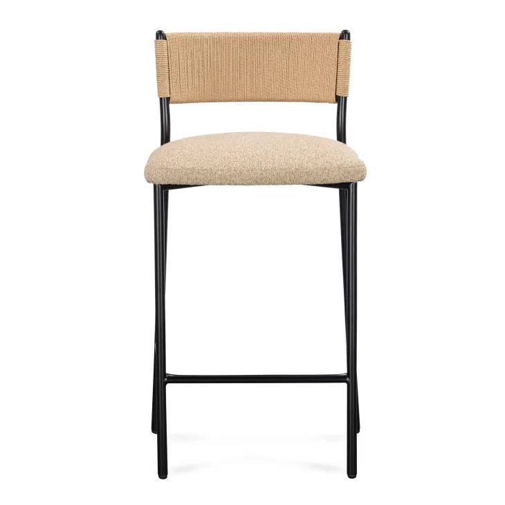 Celine Tan Performance Fabric Upholstered Bar Stool
