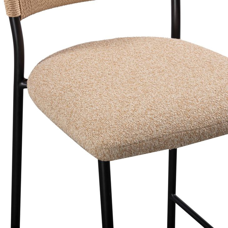 Celine Tan Performance Fabric Upholstered Bar Stool