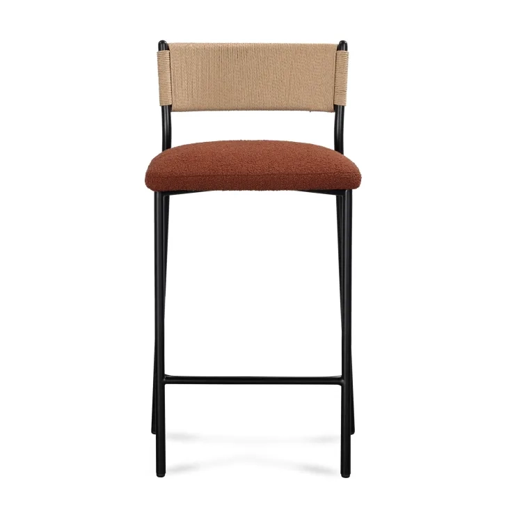 Celine Maroon Performance Fabric Upholstered Counter Height Stool