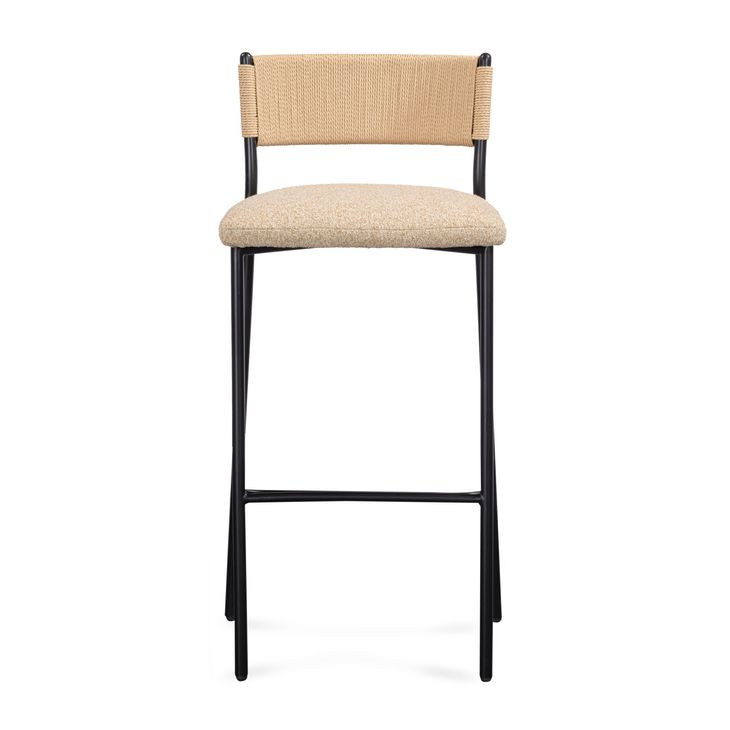 Celine Tan Performance Fabric Upholstered Counter Height Stool