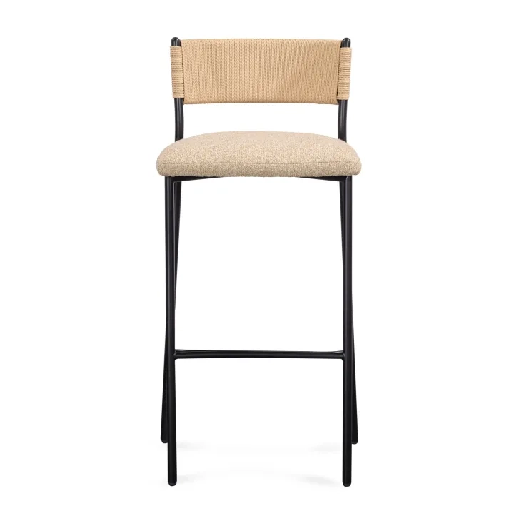 Celine Tan Performance Fabric Upholstered Counter Height Stool