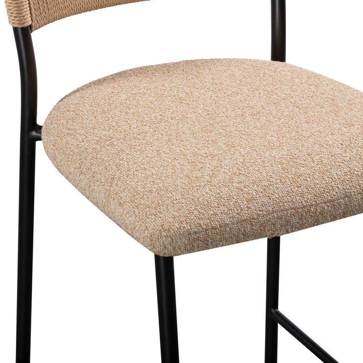 Celine Tan Performance Fabric Upholstered Counter Height Stool