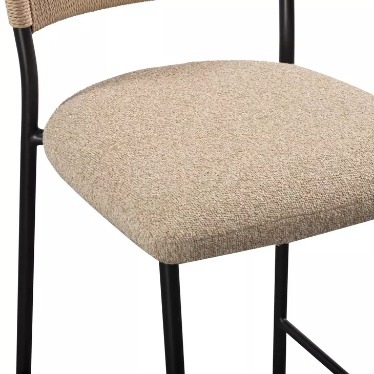 Celine Tan Performance Fabric Upholstered Counter Height Stool