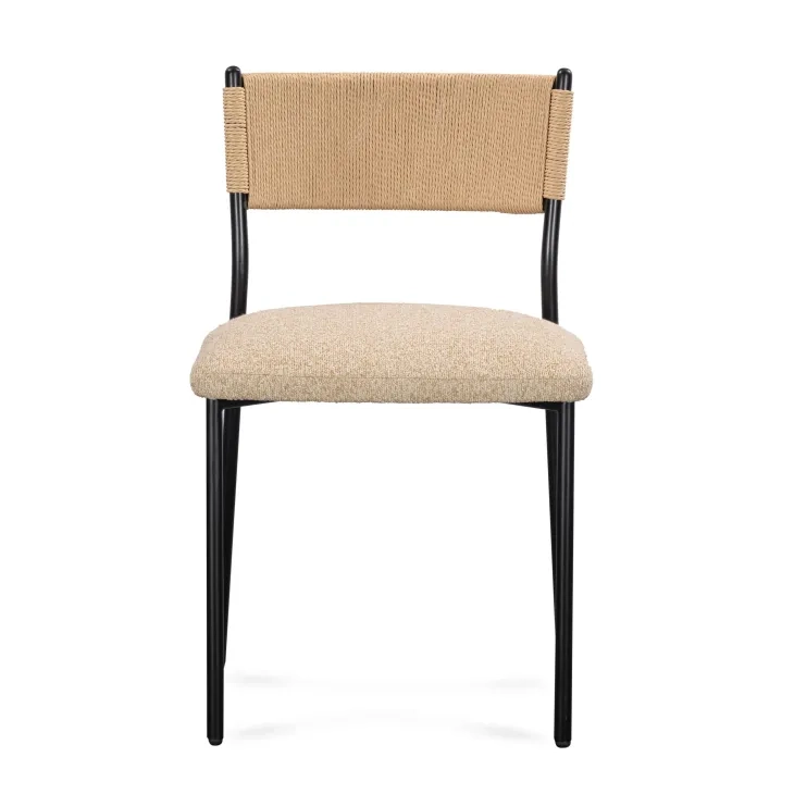 Celine Tan Performance Fabric Upholstered Dining Chair Set of 2