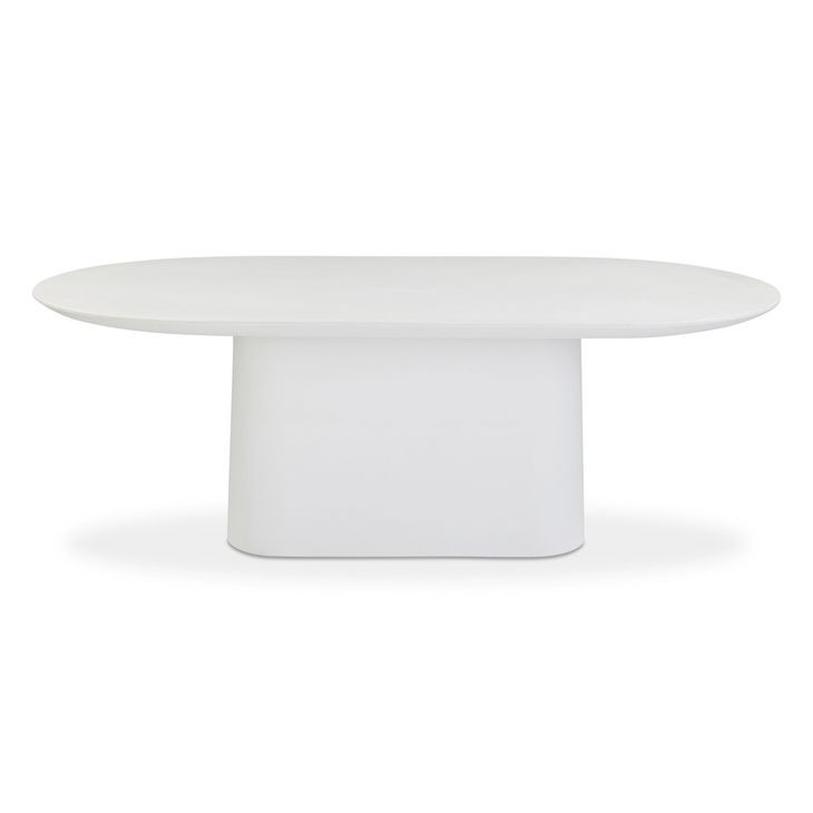 Nara Pure White Oval Outdoor Concrete Dining Room Set