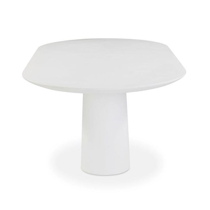 Nara Pure White Oval Outdoor Concrete Dining Room Set