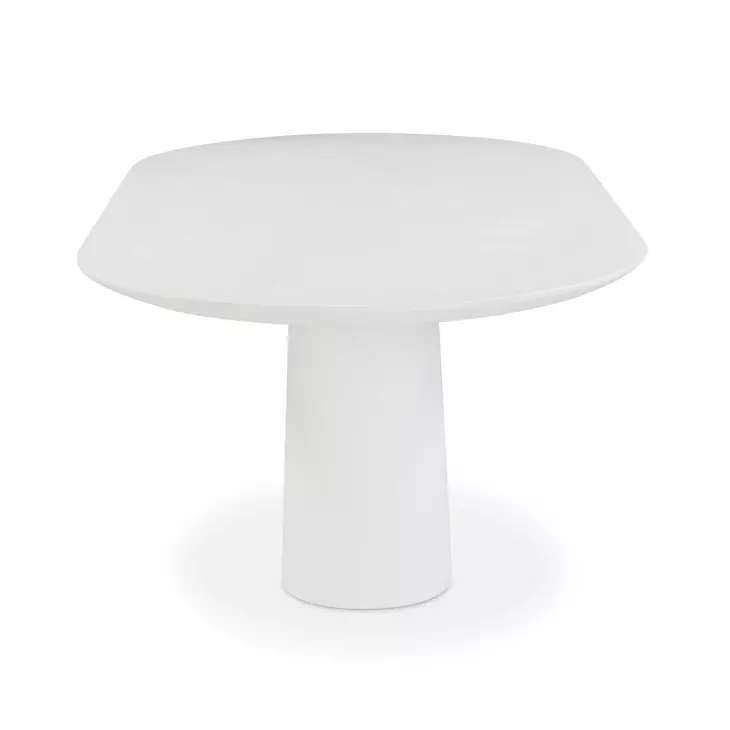 Nara Pure White Oval Outdoor Concrete Dining Room Set