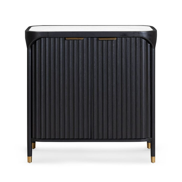 Yaha Black and White 2 Door Bar Cabinet