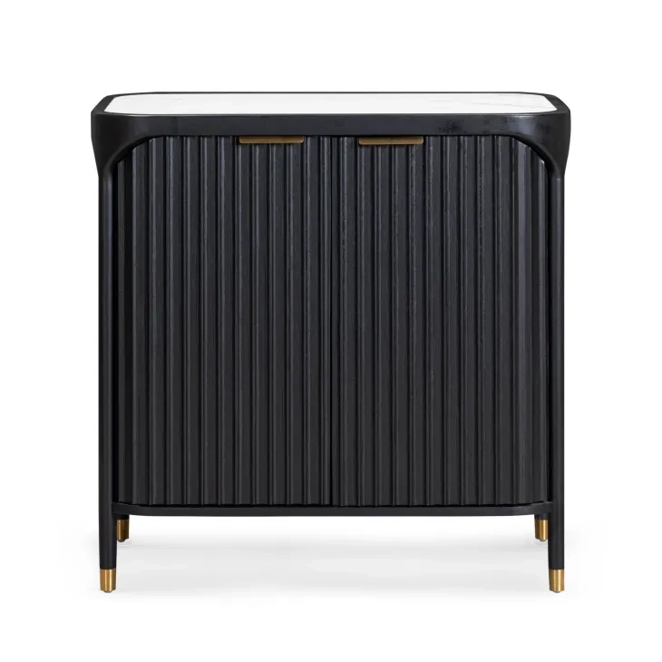 Yaha Black and White 2 Door Bar Cabinet
