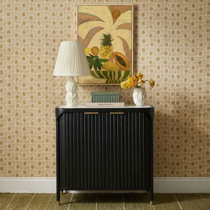 Yaha Black and White 2 Door Bar Cabinet