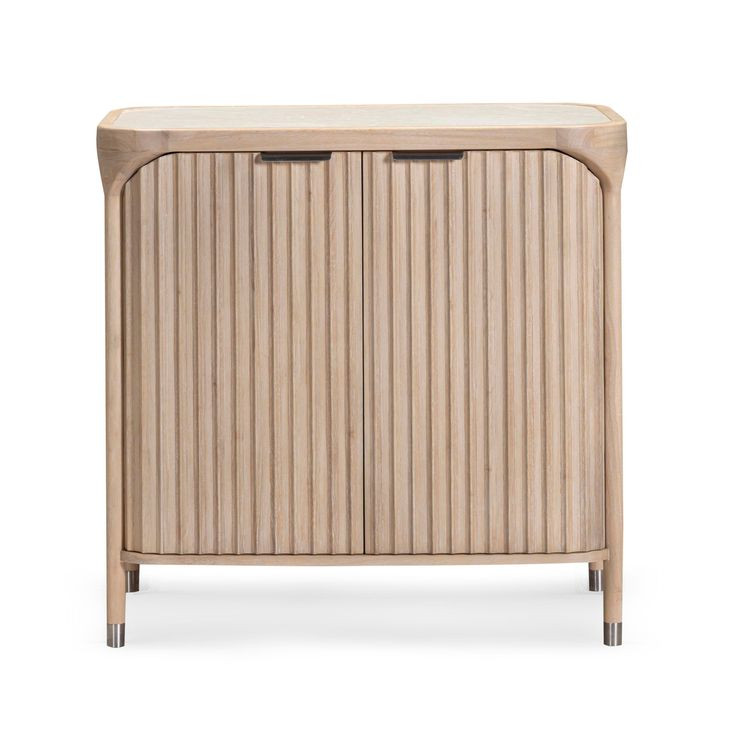Yaha Natural and White 2 Door Bar Cabinet