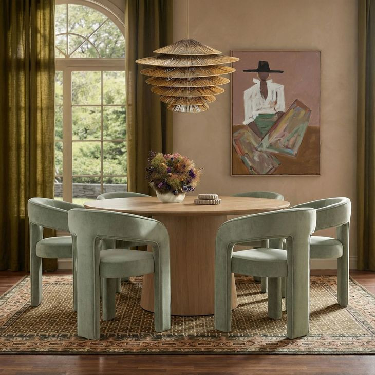 Sahara Natural Driftwood Round Dining Room Set