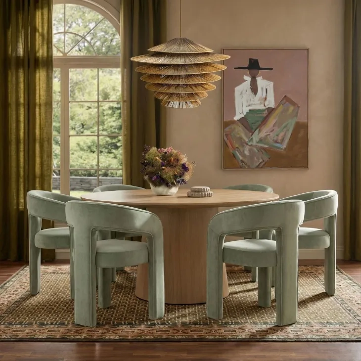 Sahara Natural Driftwood Round Dining Room Set