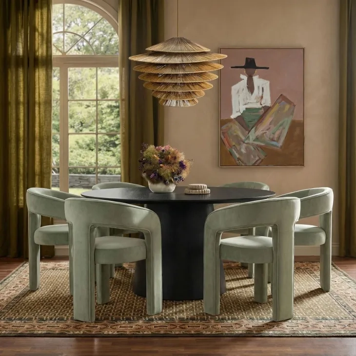 Sahara Black 60" Round Dining Table
