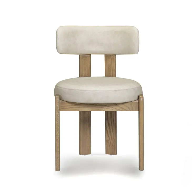 Odessa Cream Vegan Upholstered Leather Dining Chair