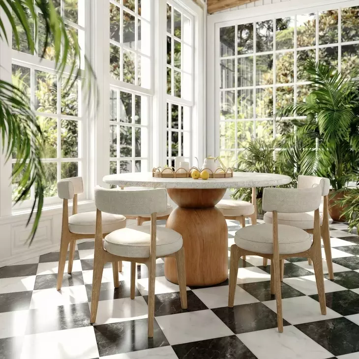 Nikita Cream Performance Fabric Upholstered Dining Chair