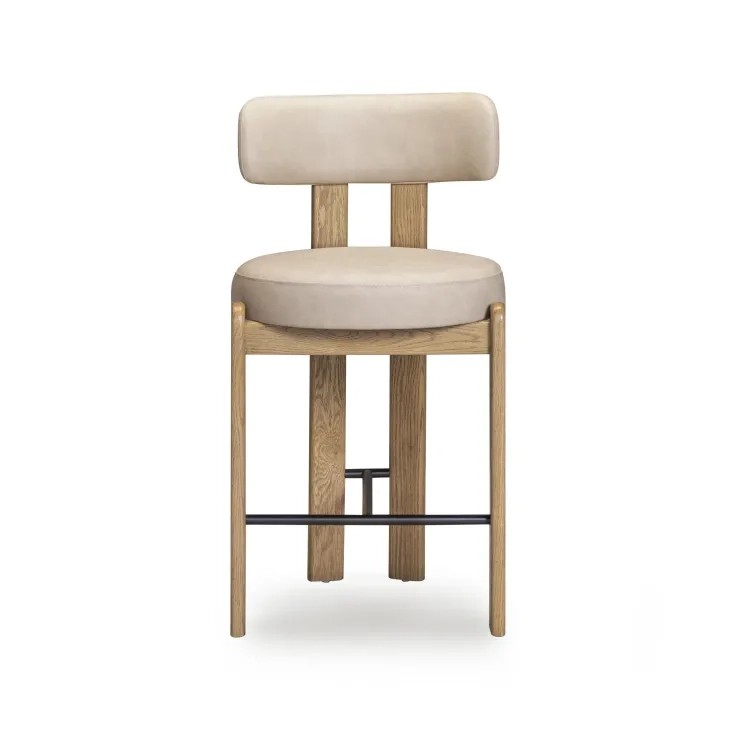 Odessa Taupe Upholstered Counter Height Stool