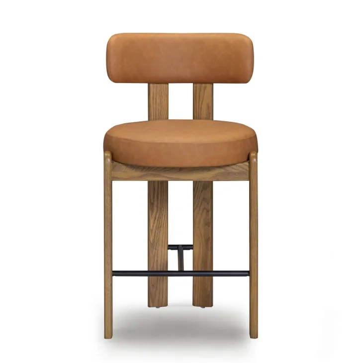 Odessa Brown Upholstered Counter Height Stool