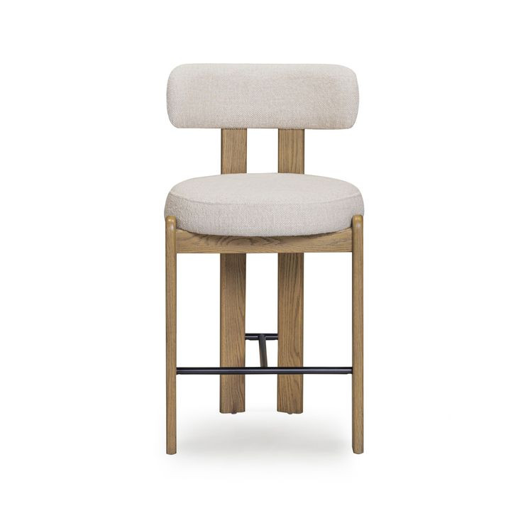 Odessa Cream Performance Fabric Upholstered Counter Height Stool