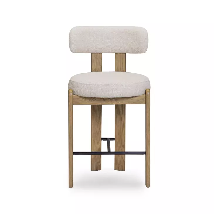 Odessa Cream Performance Fabric Upholstered Counter Height Stool