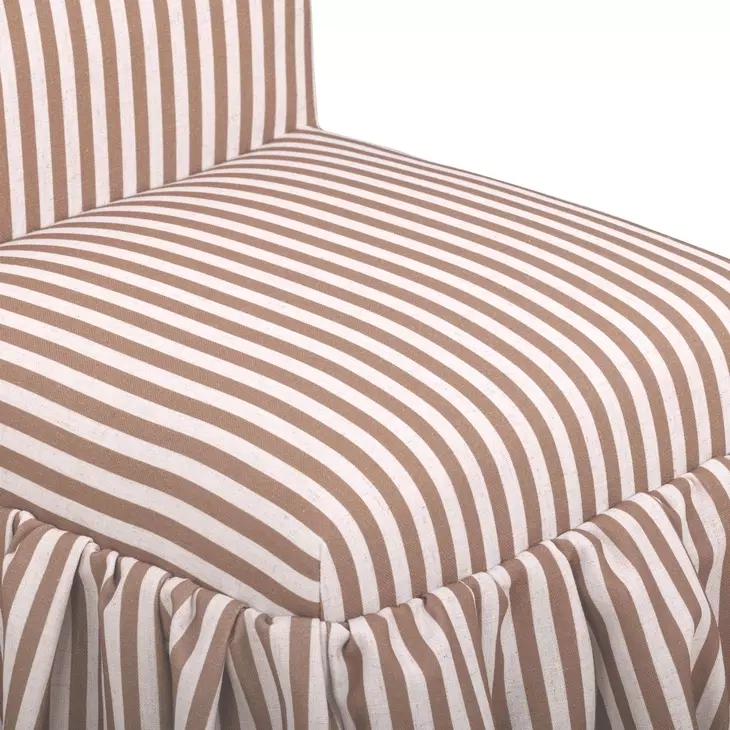 Gertrude Brown and White Performance Fabric Upholstered Dining Chair
