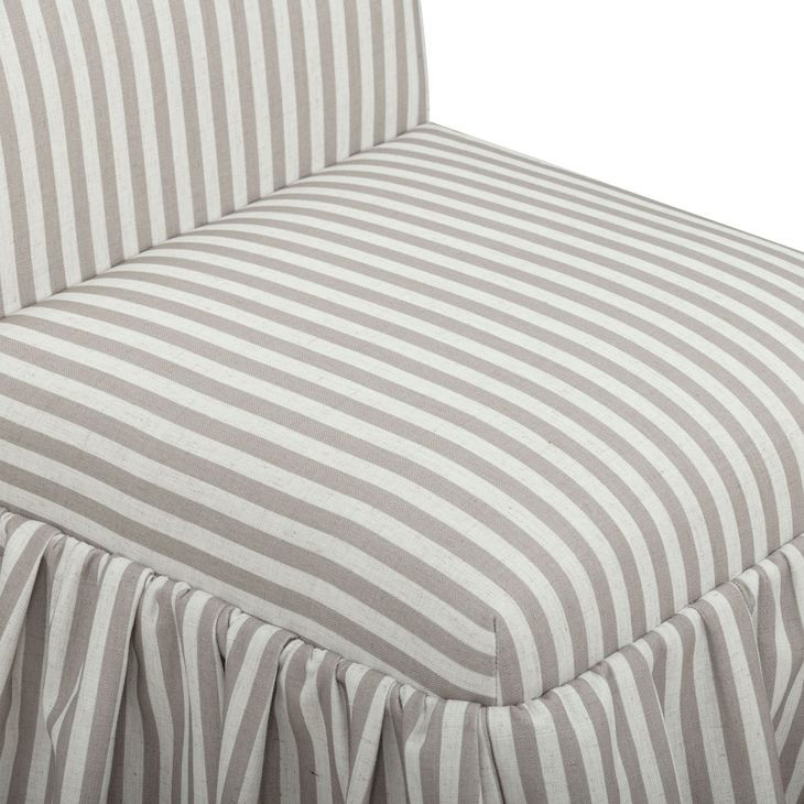 Gertrude Khaki and White Performance Fabric Upholstered Dining Chair