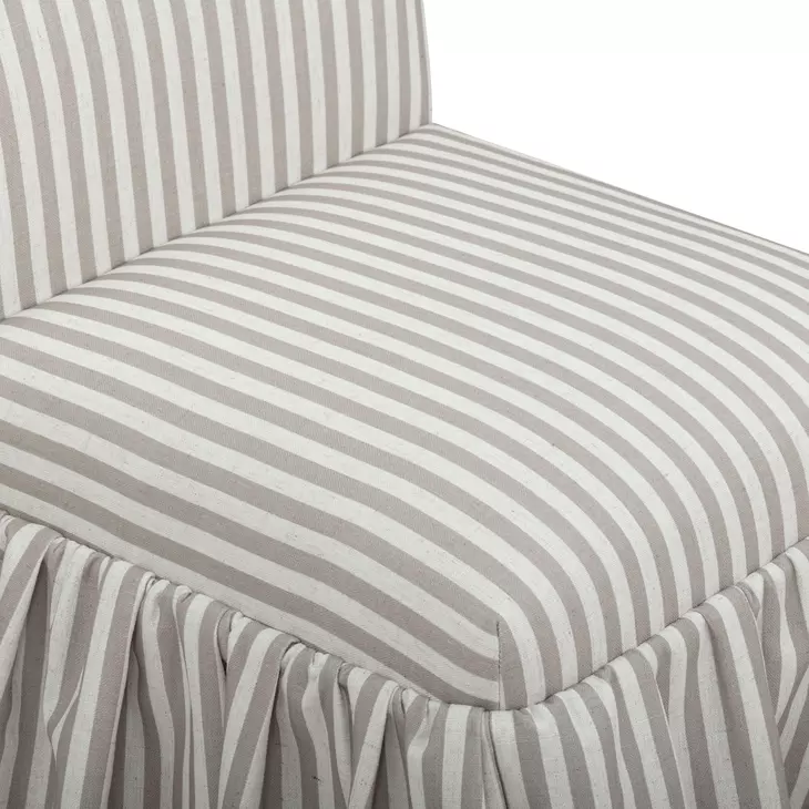 Gertrude Khaki and White Performance Fabric Upholstered Dining Chair