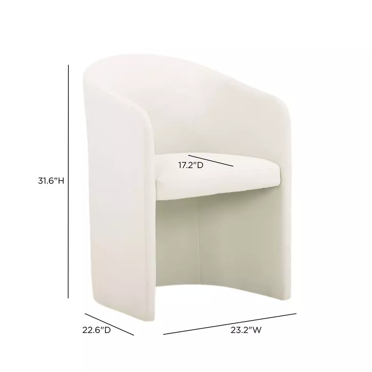 Seraphina Cream Performance Velvet Upholstered Dining Chair