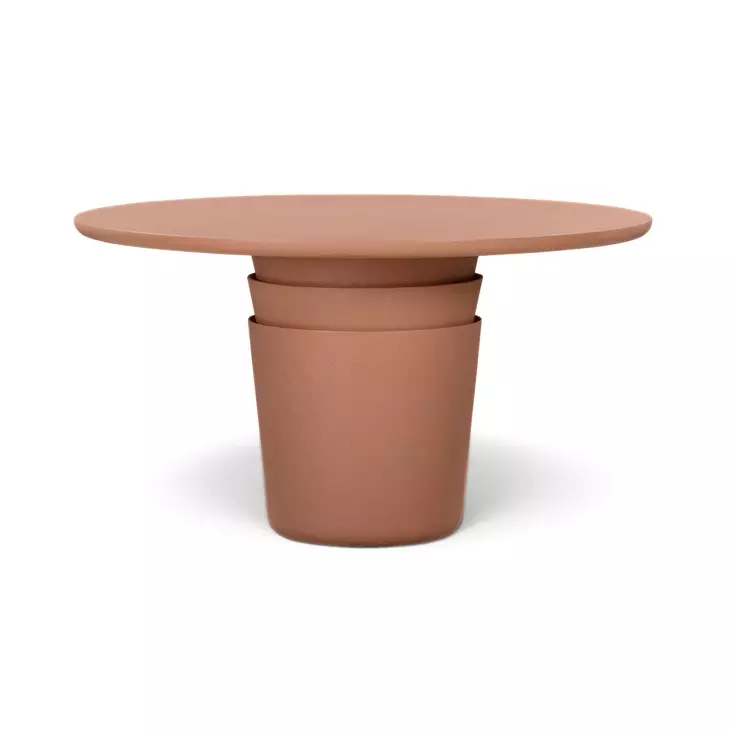 Margot Red Terracotta Outdoor 54" Round Dining Table
