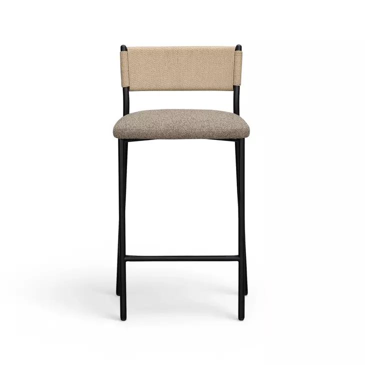 Celine Brown Performance Boucle Upholstered Counter Height Stool