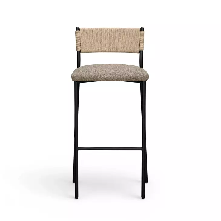 Celine Brown Performance Boucle Upholstered Bar Stool