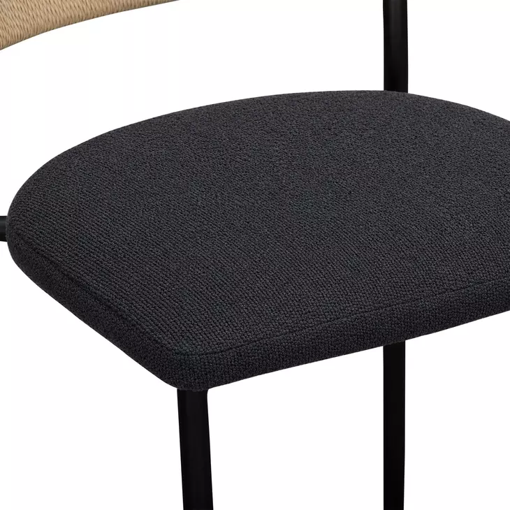 Celine Black Performance Boucle Upholstered Bar Stool