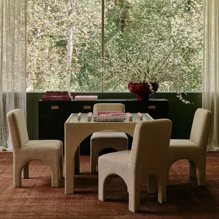 Tomlin Tan Performance Chenille Upholstered Dining Chair