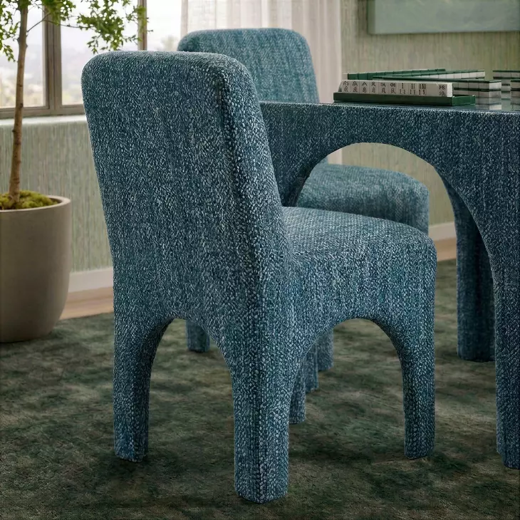Tomlin Teal Performance Chenille Upholstered Dining Chair