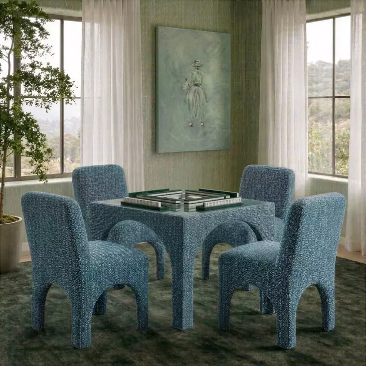Tomlin Teal Performance Chenille Upholstered Dining Chair