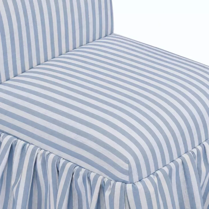 Gertrude Blue Striped Performance Linen Upholstered Dining Chair
