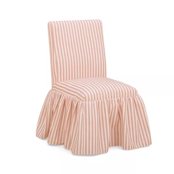 Gertrude Pink Striped Performance Linen Upholstered Dining Chair