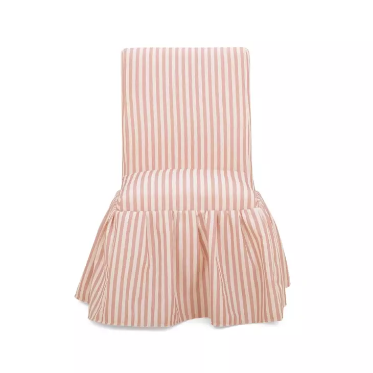 Gertrude Pink Striped Performance Linen Upholstered Dining Chair