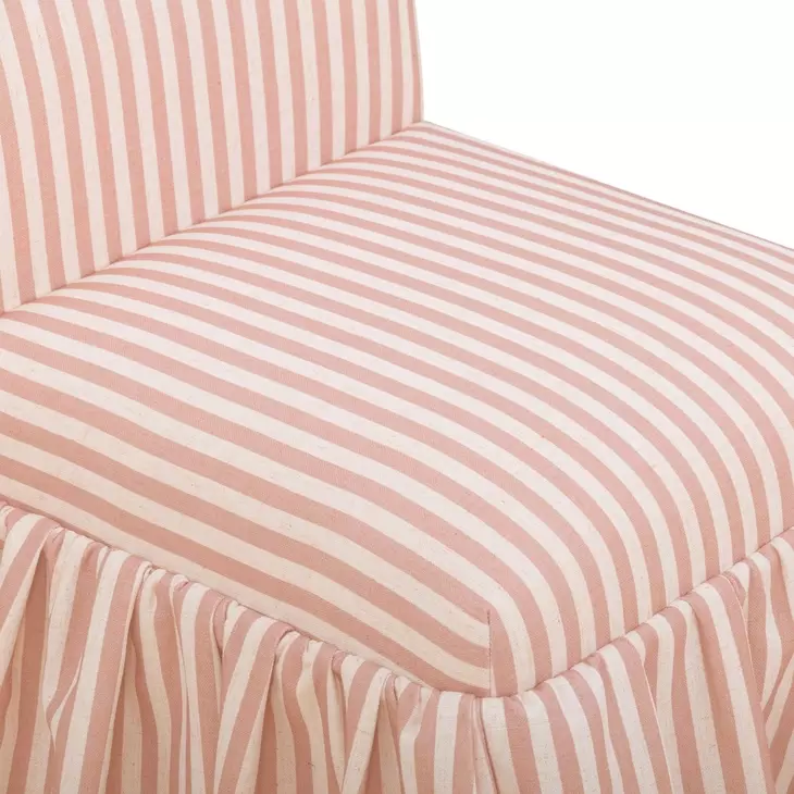 Gertrude Pink Striped Performance Linen Upholstered Dining Chair