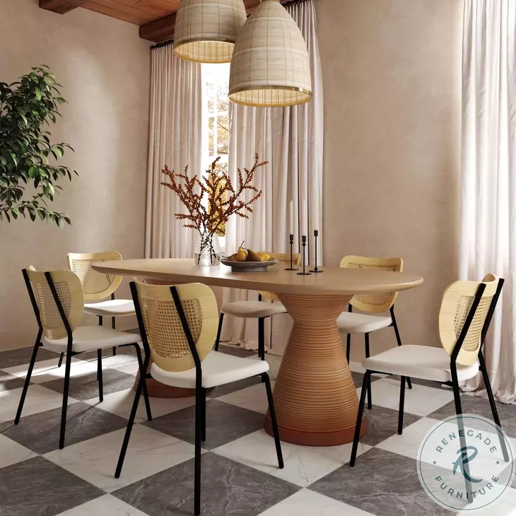 Nessie Natural Rattan Dining Chair Set of 2