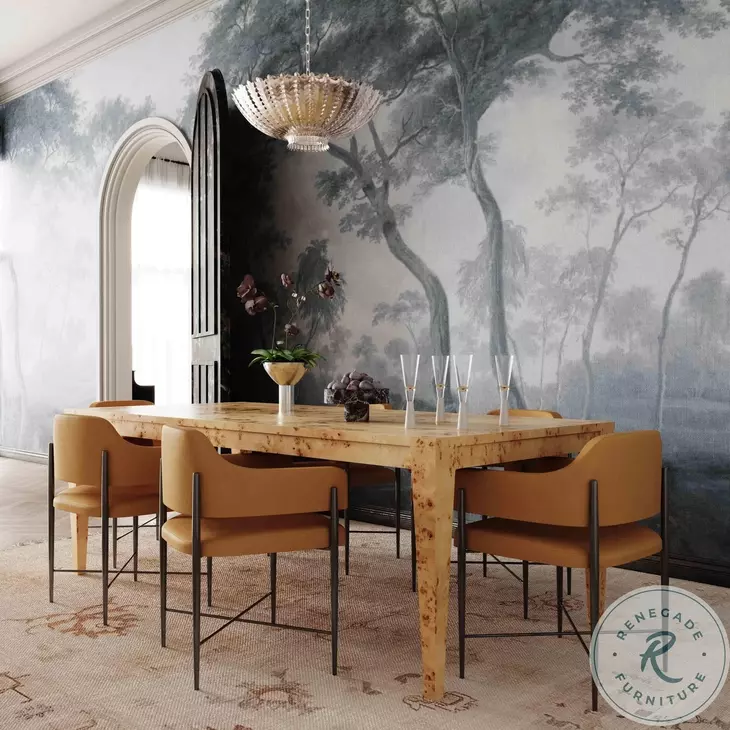 Sezanne Tan Vegan Leather Performance Fabric Dining Chair