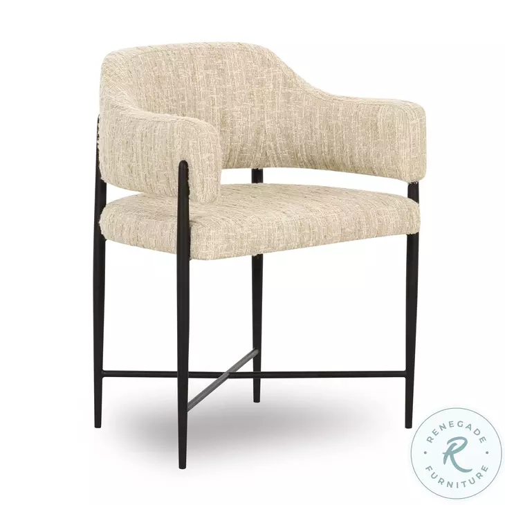 Sezanne Cream Textured Performance Boucle Dining Chair